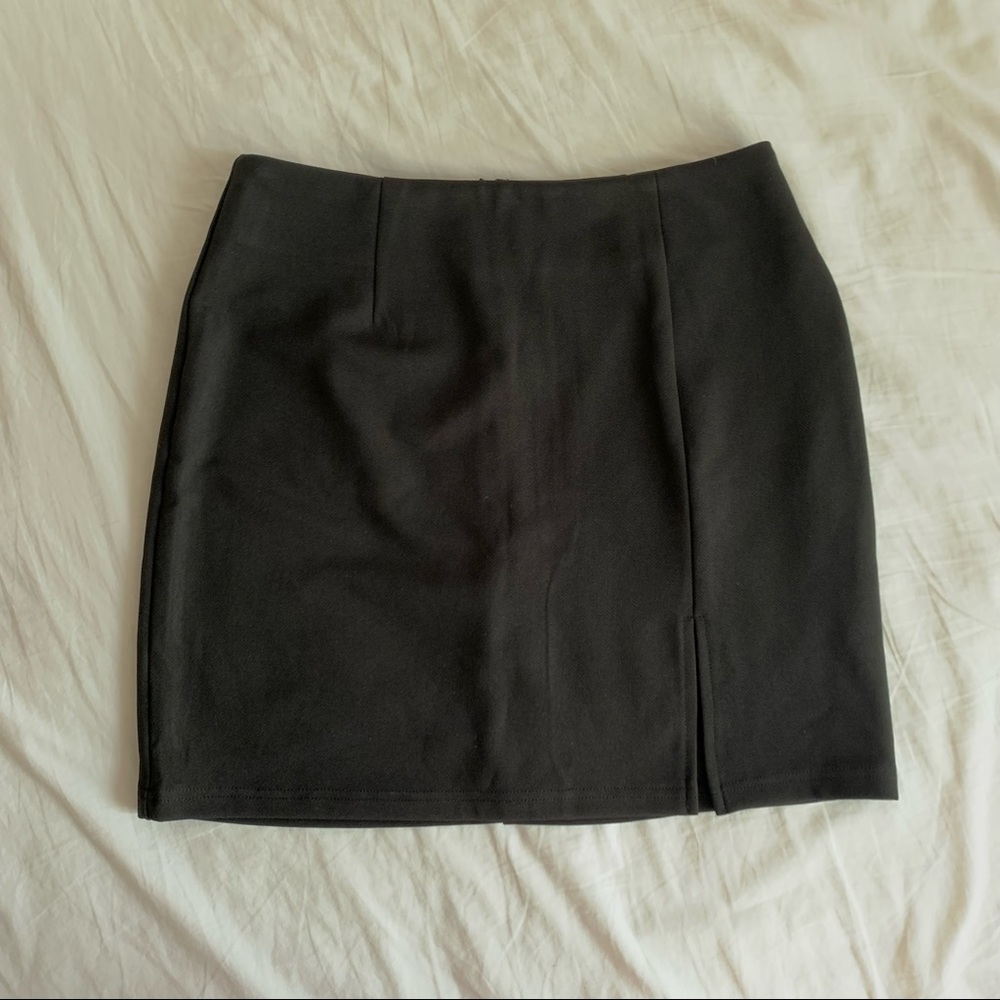 black a-line mini skirt